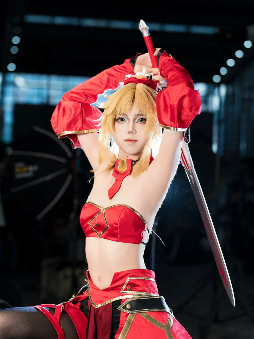 Fate/Grand Order, 漫展返图, 二次元cosplay, 黑丝cos, 莫德雷德cos - 第1张
