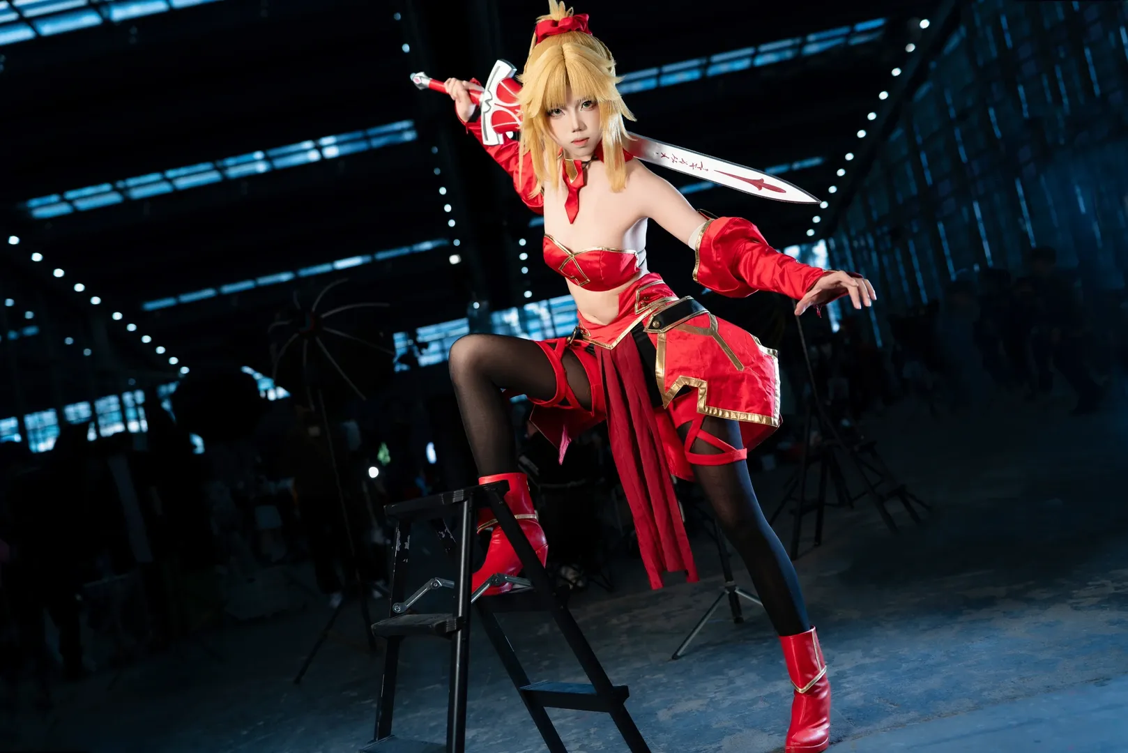 Fate/Grand Order, 漫展返图, 二次元cosplay, 黑丝cos, 莫德雷德cos