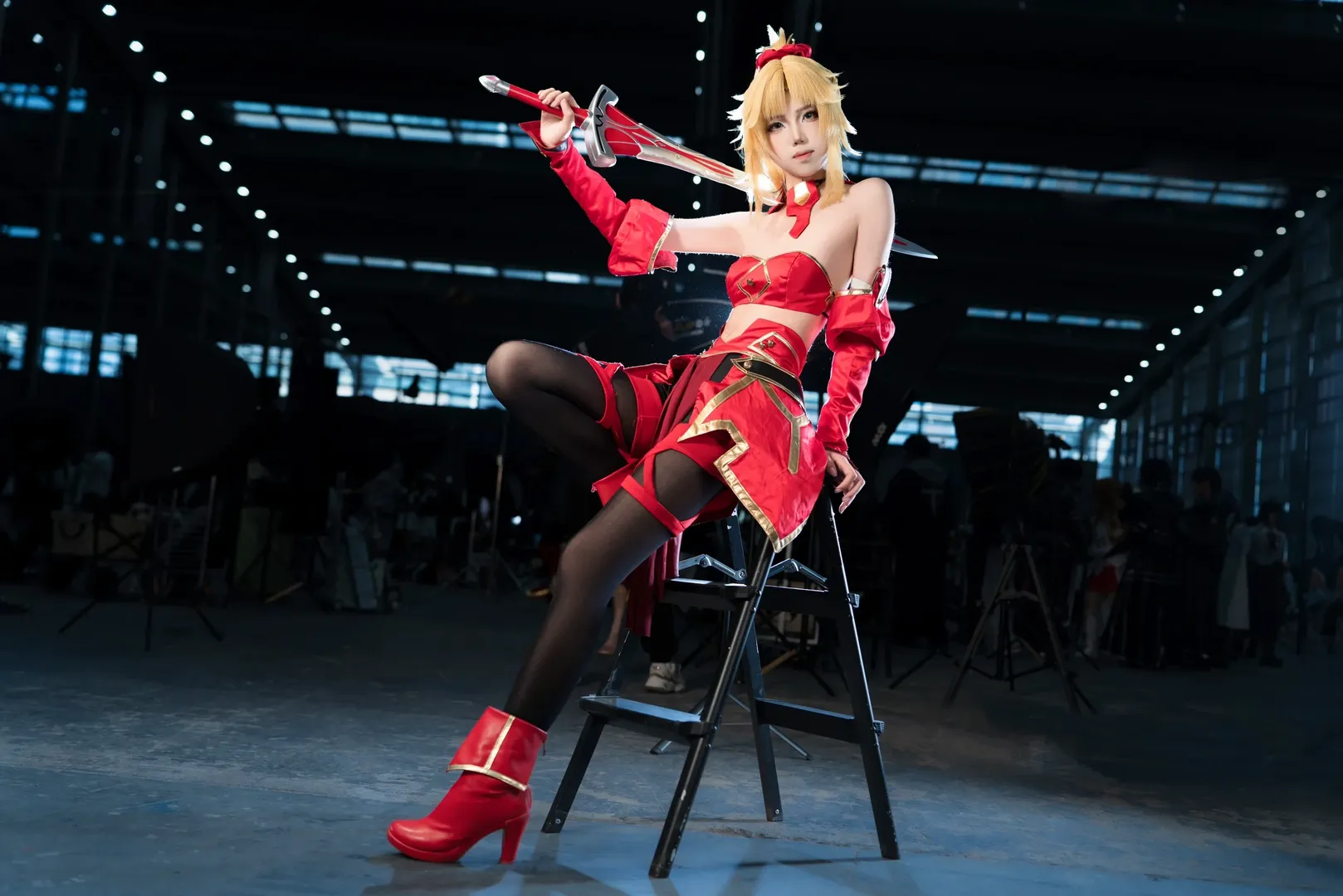 Fate/Grand Order, 漫展返图, 二次元cosplay, 黑丝cos, 莫德雷德cos - 第4张