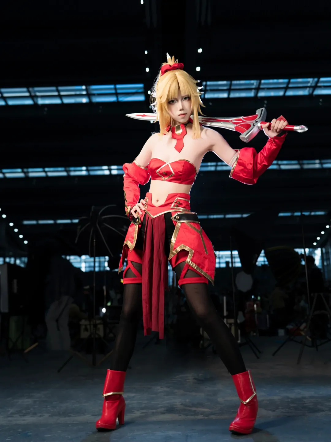 Fate/Grand Order, 漫展返图, 二次元cosplay, 黑丝cos, 莫德雷德cos - 第5张