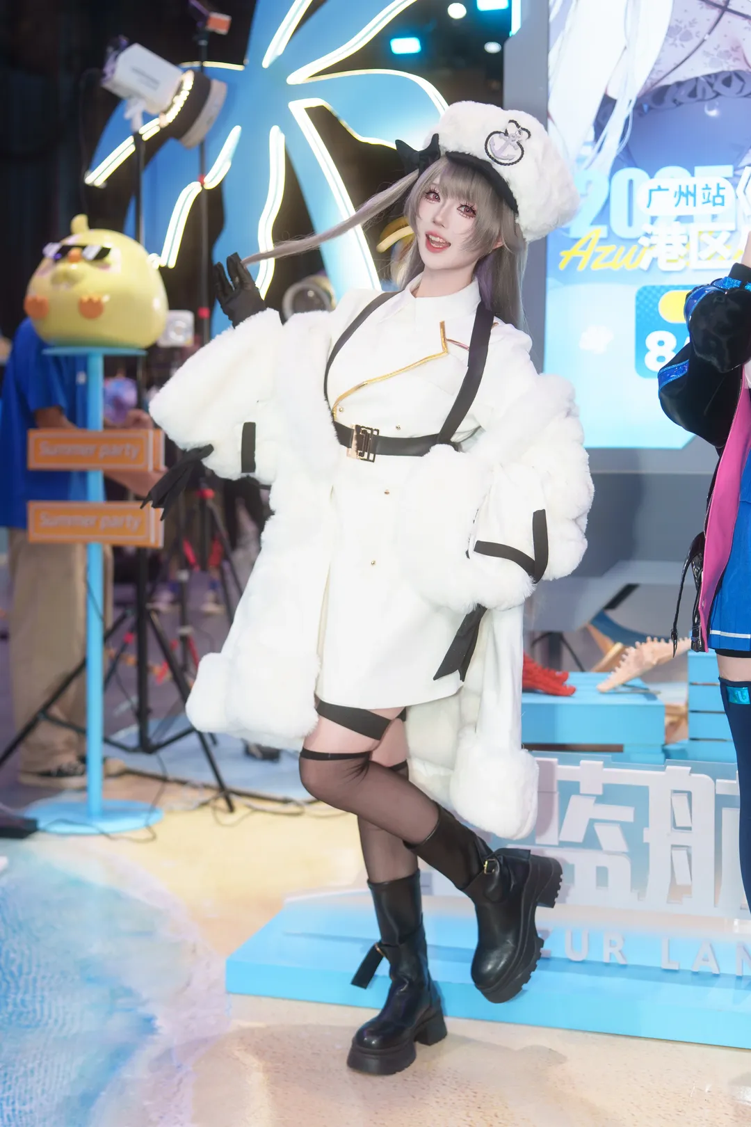 アズールレーン, イベント撮影, 黒タイツ コーデ, パーミャチ・メルクーリヤコスプレ, ボアコート