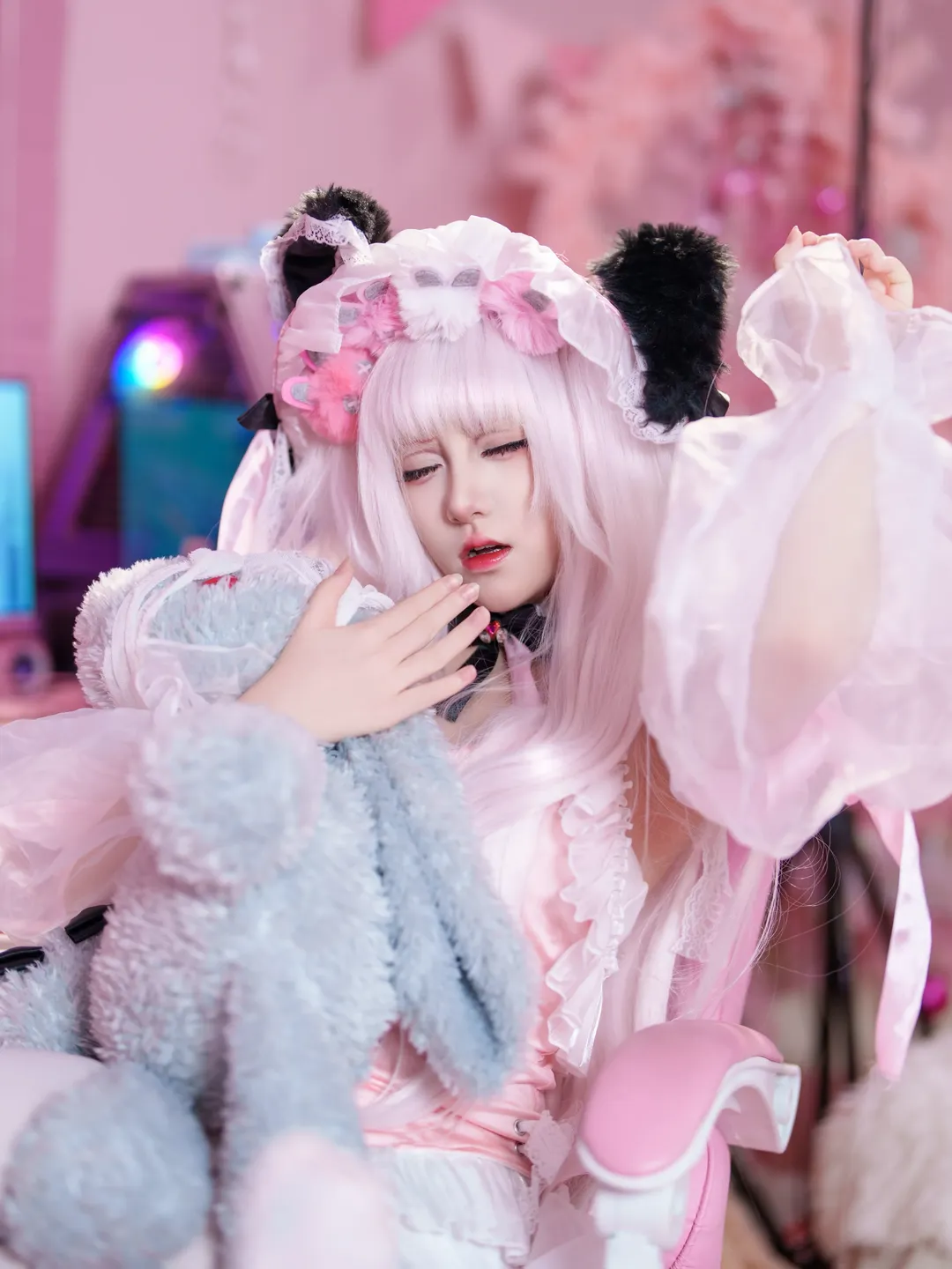アズールレーン, 二次元コスプレ, ハルフォード コスプレ, 白タイツコスプレ, バニーガール衣装 - 3枚目