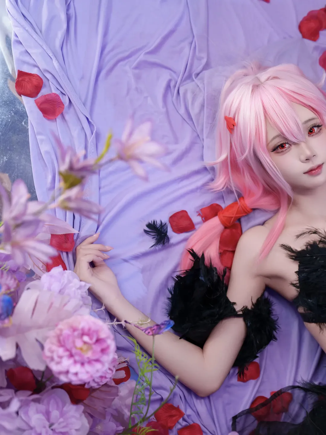 cosplay, cos正片, 楪祈cos, 罪恶王冠, 黑羽造型