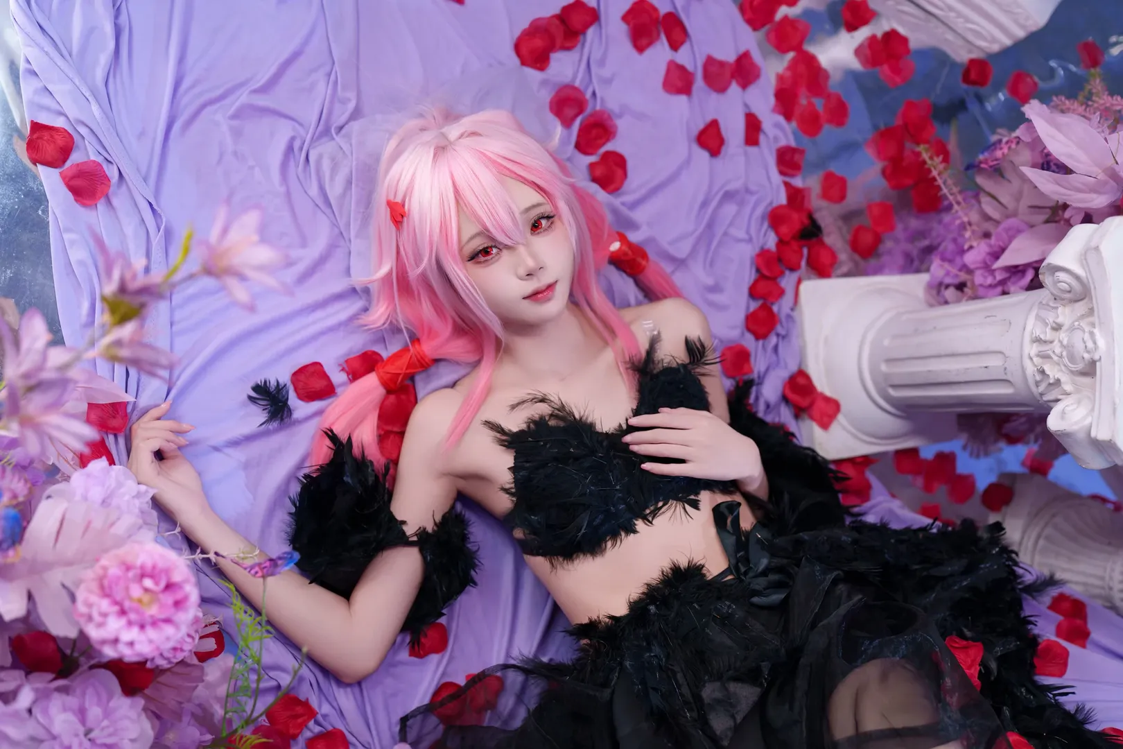cosplay, cos正片, 楪祈cos, 罪恶王冠, 黑羽造型 - 第3张