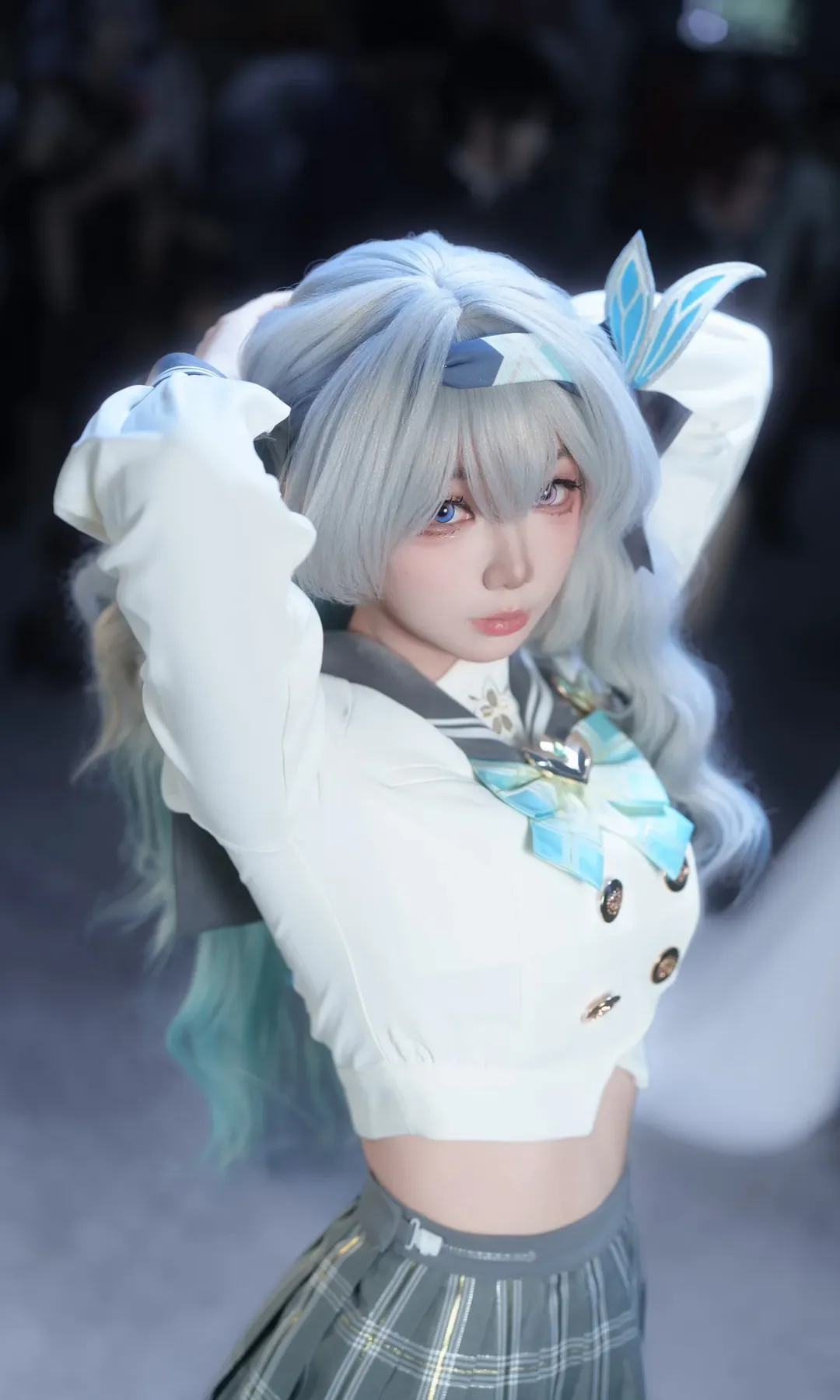 Honkai: Star Rail, Convention photos, Firefly cosplay, Sailor suit, White stockings - Image 2