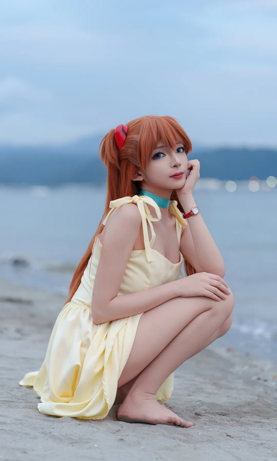 Beach photography, Summer outfit, Asuka Cosplay, Neon Genesis Evangelion, Anime recreation - Image 3