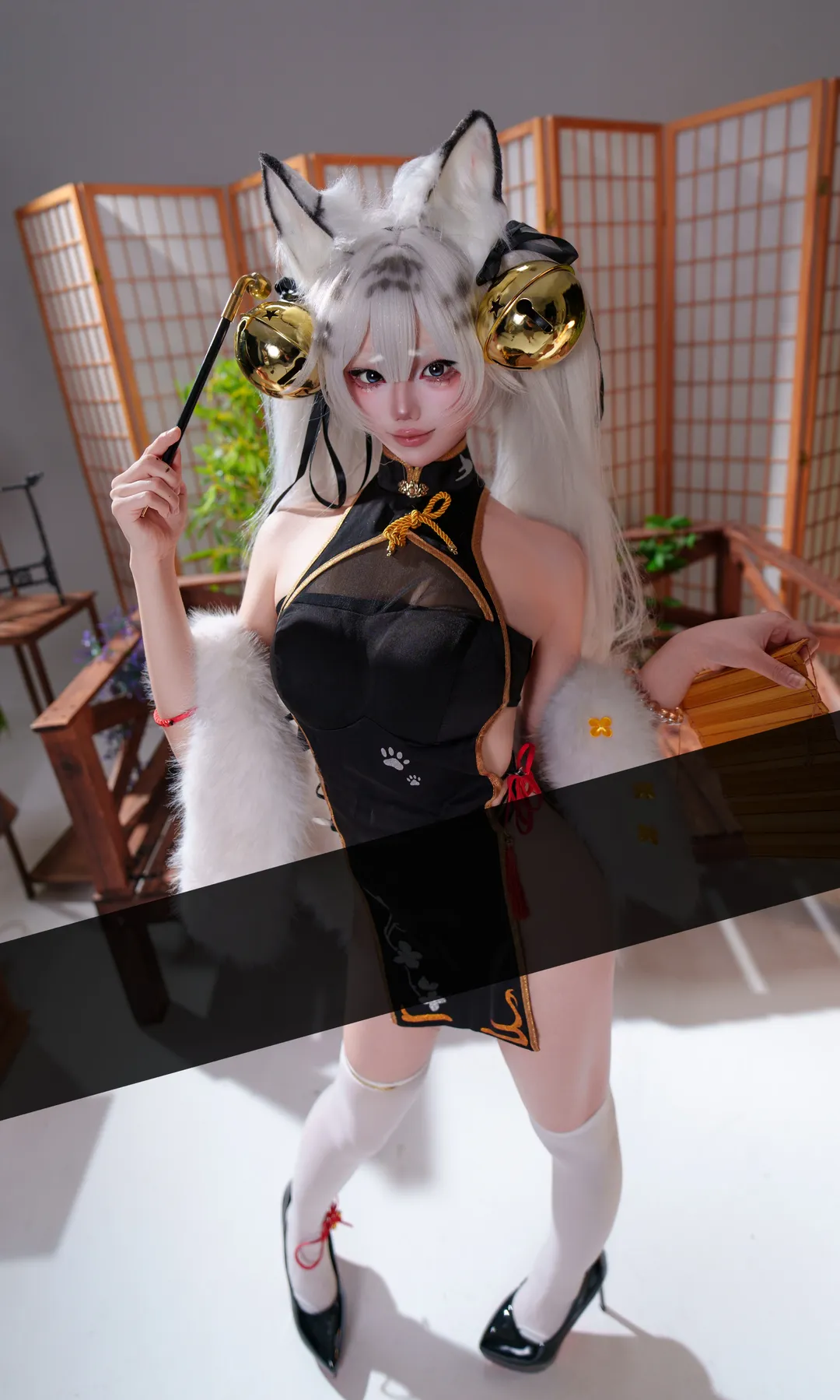 コスプレ, 白虎娘 コスプレ, 白ニーソコーデ, 国風チャイナドレス, 獣耳娘 - 1枚目