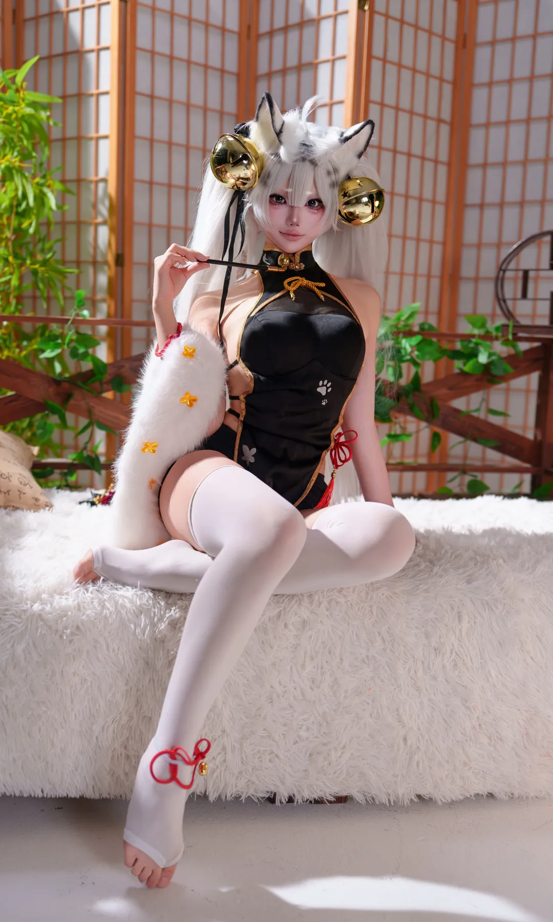 コスプレ, 白虎娘 コスプレ, 白ニーソコーデ, 国風チャイナドレス, 獣耳娘 - 2枚目
