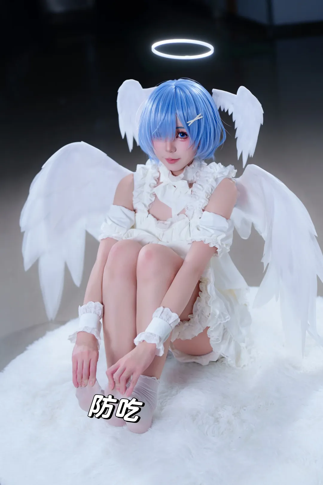 从零开始的异世界生活, 蕾姆cos, cosplay摄影, 蓝发cos, 天使造型 - 第1张