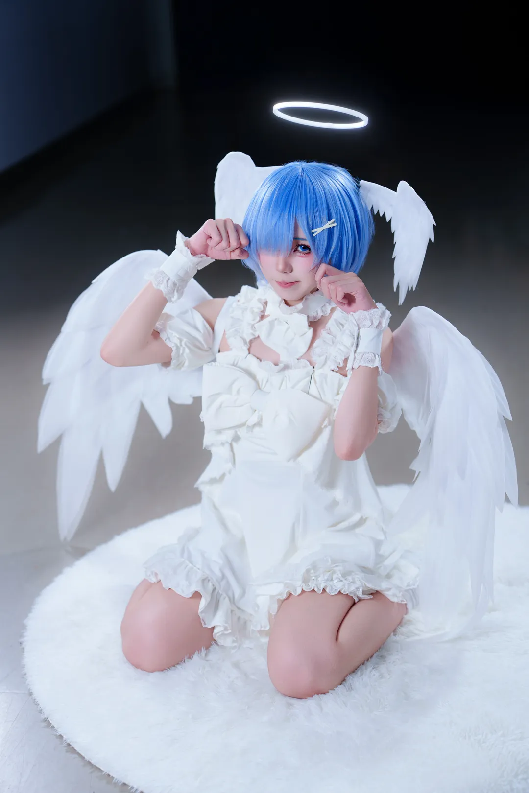 从零开始的异世界生活, 蕾姆cos, cosplay摄影, 蓝发cos, 天使造型