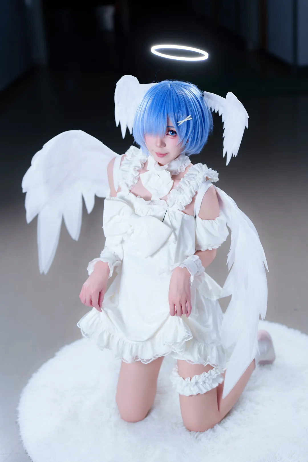 从零开始的异世界生活, 蕾姆cos, cosplay摄影, 蓝发cos, 天使造型 - 第3张
