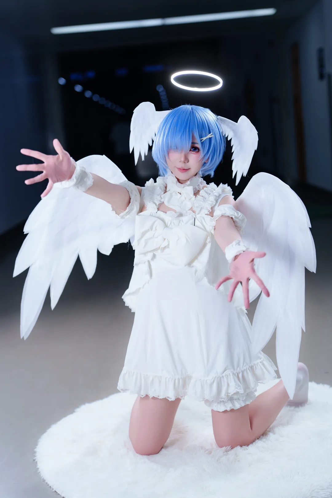 从零开始的异世界生活, 蕾姆cos, cosplay摄影, 蓝发cos, 天使造型 - 第4张