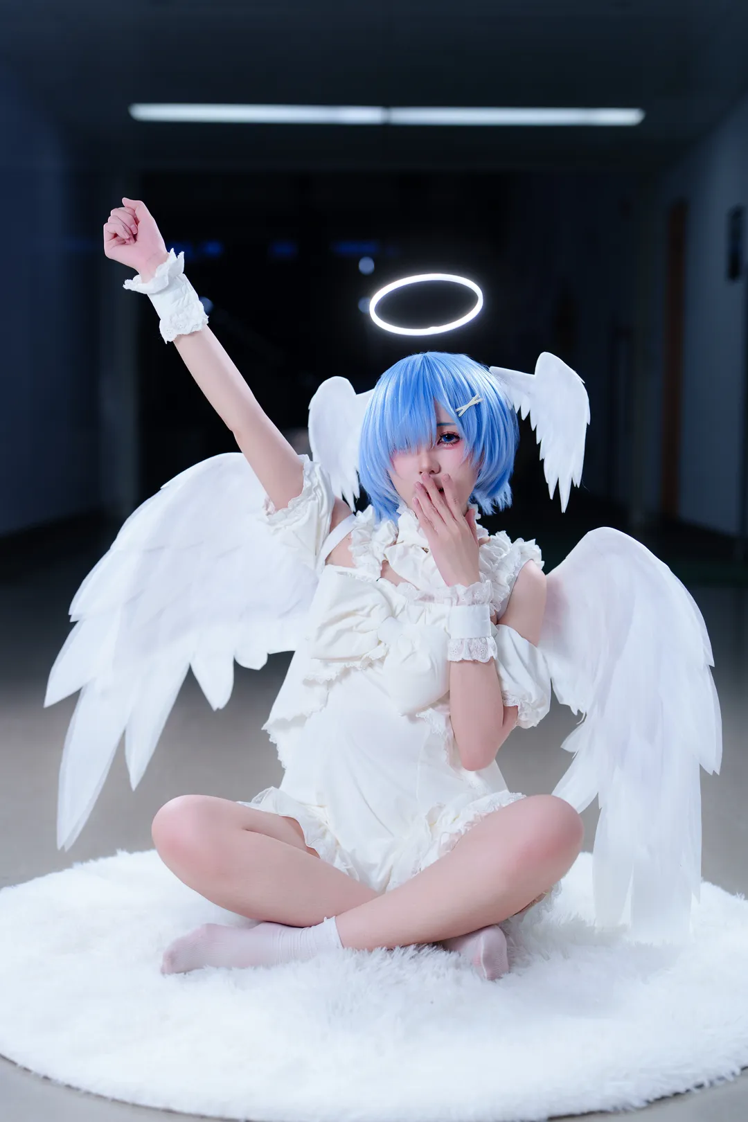 从零开始的异世界生活, 蕾姆cos, cosplay摄影, 蓝发cos, 天使造型 - 第5张