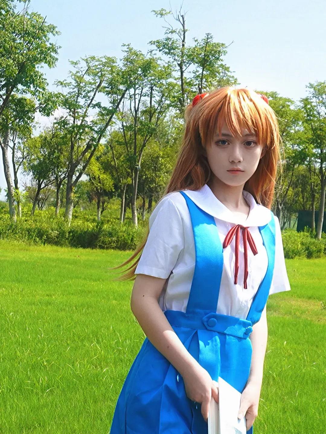 cosplay, 户外摄影, 明日香cos, 新世纪福音战士, 双马尾