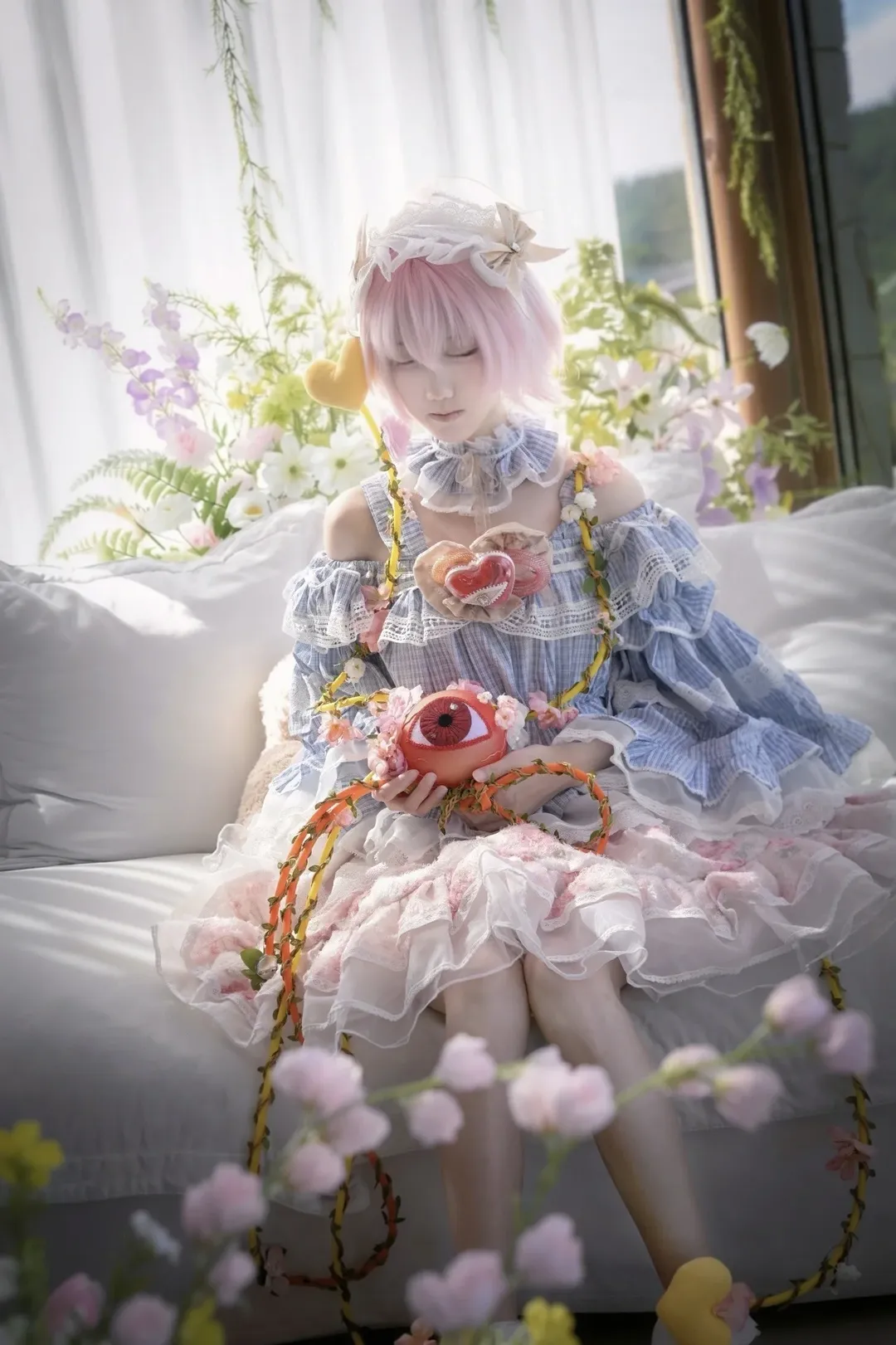 东方project, 二次元cosplay, 古明地觉cos, 洛丽塔洋装, 梦幻摄影 - 第1张