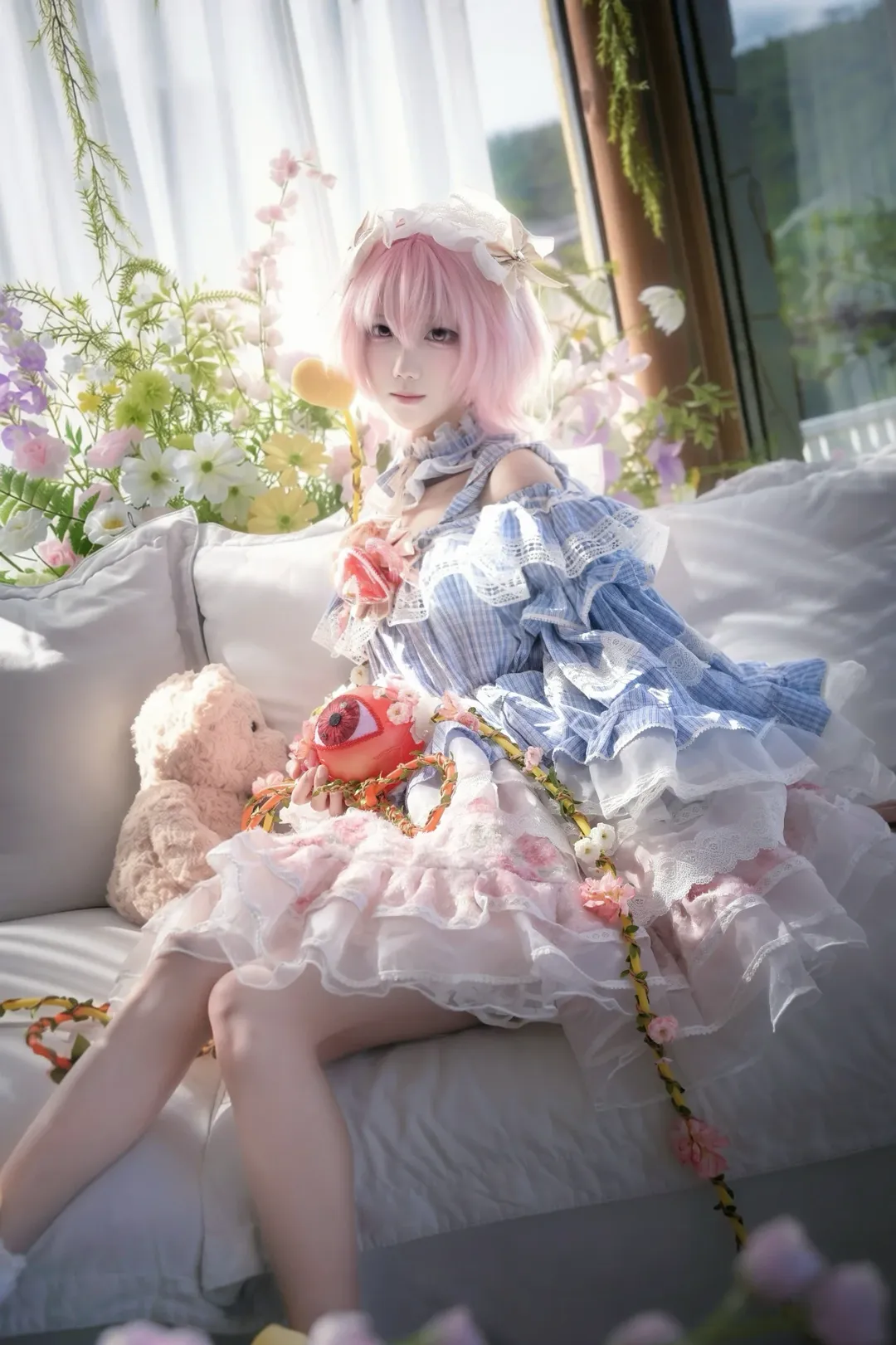 东方project, 二次元cosplay, 古明地觉cos, 洛丽塔洋装, 梦幻摄影 - 第3张