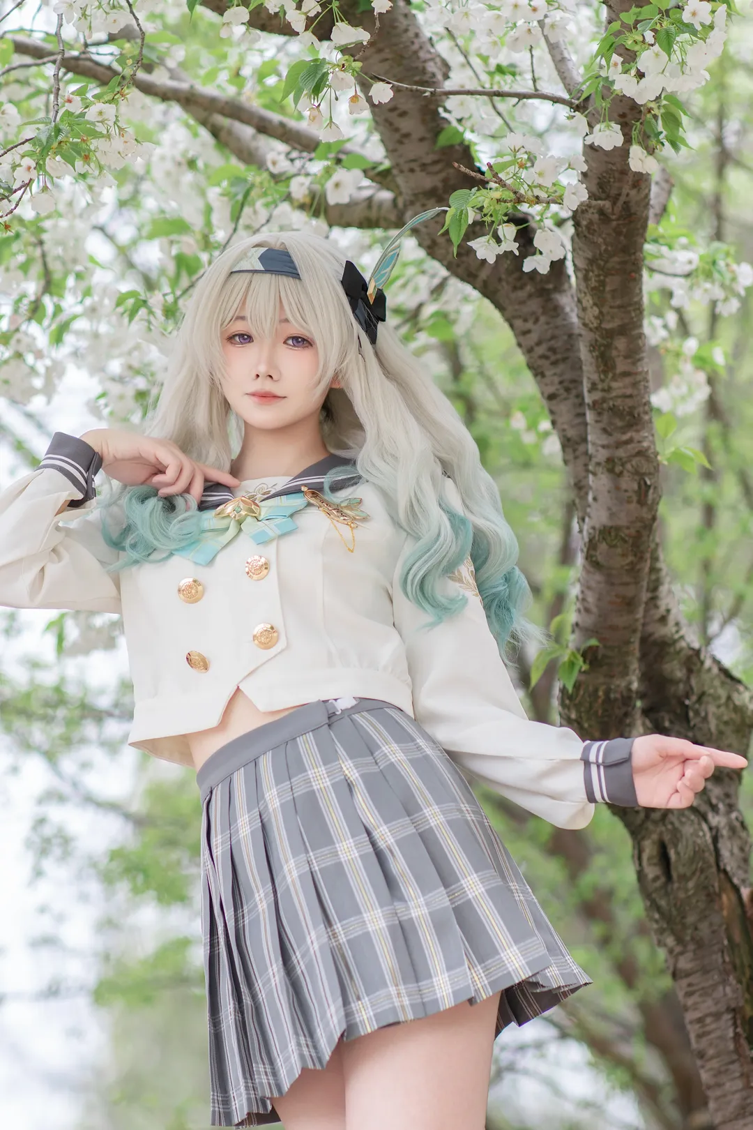 二次元摄影, 崩坏星穹铁道, 流萤cos, 水手服, 春日cos