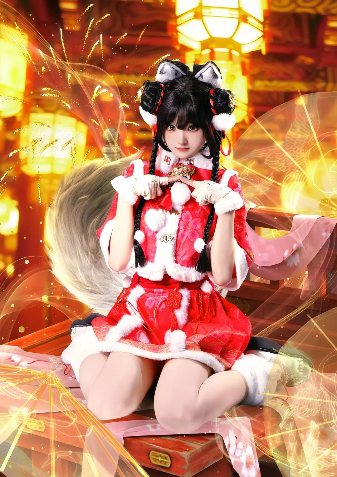 永劫无间, cosplay正片, 国风cosplay, 胡桃cos, 兽耳萌娘 - 第1张
