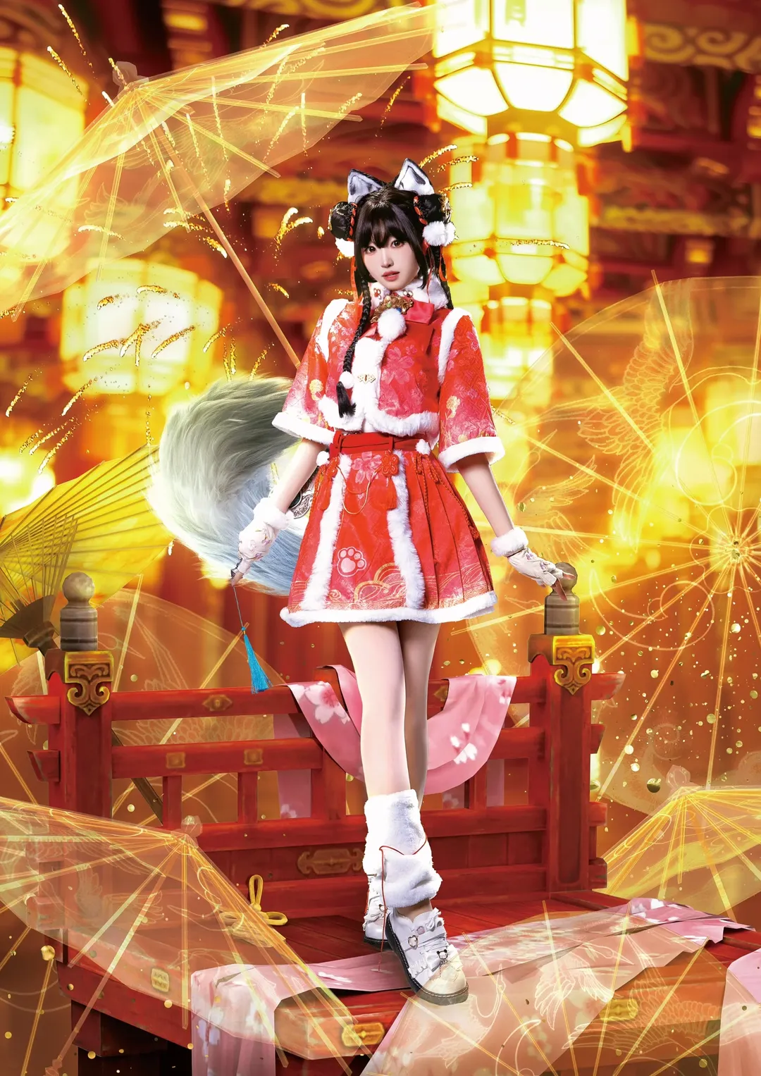 永劫无间, cosplay正片, 国风cosplay, 胡桃cos, 兽耳萌娘
