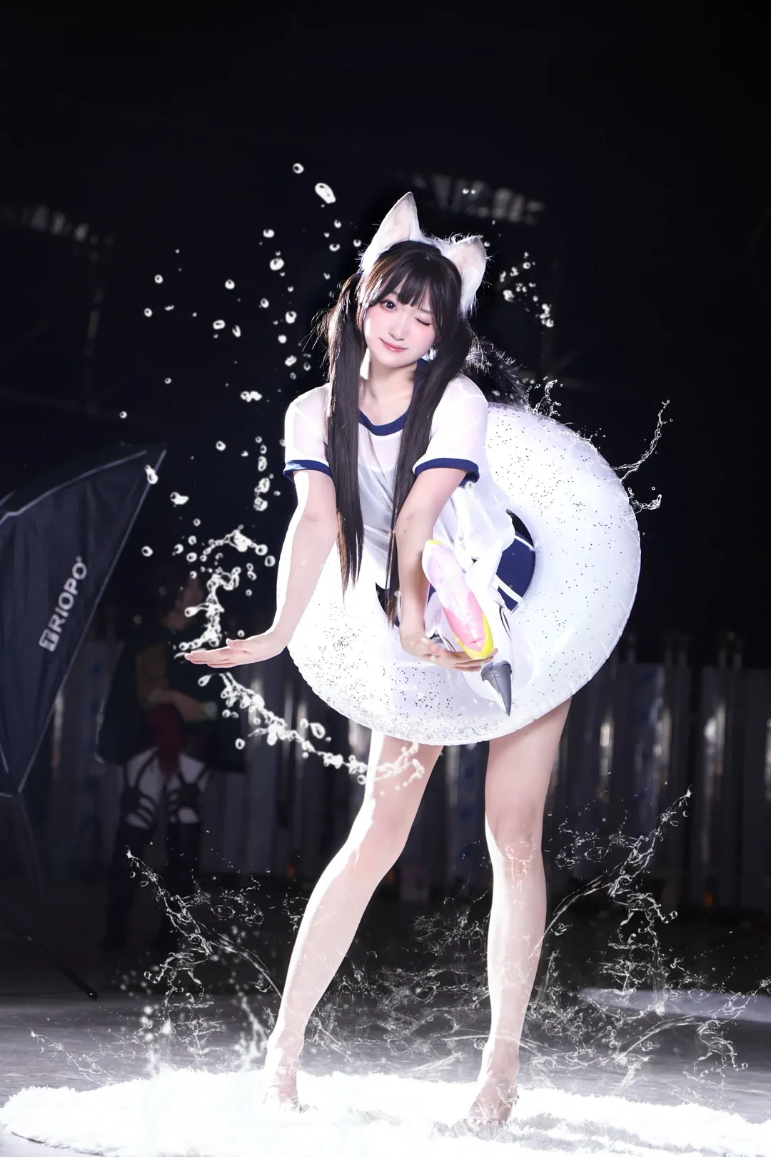 NARAKA: BLADEPOINT, Anime convention cosplay, Kurumi Tsuchimikado cosplay, Taiyuan Comic Con, Water splash effects