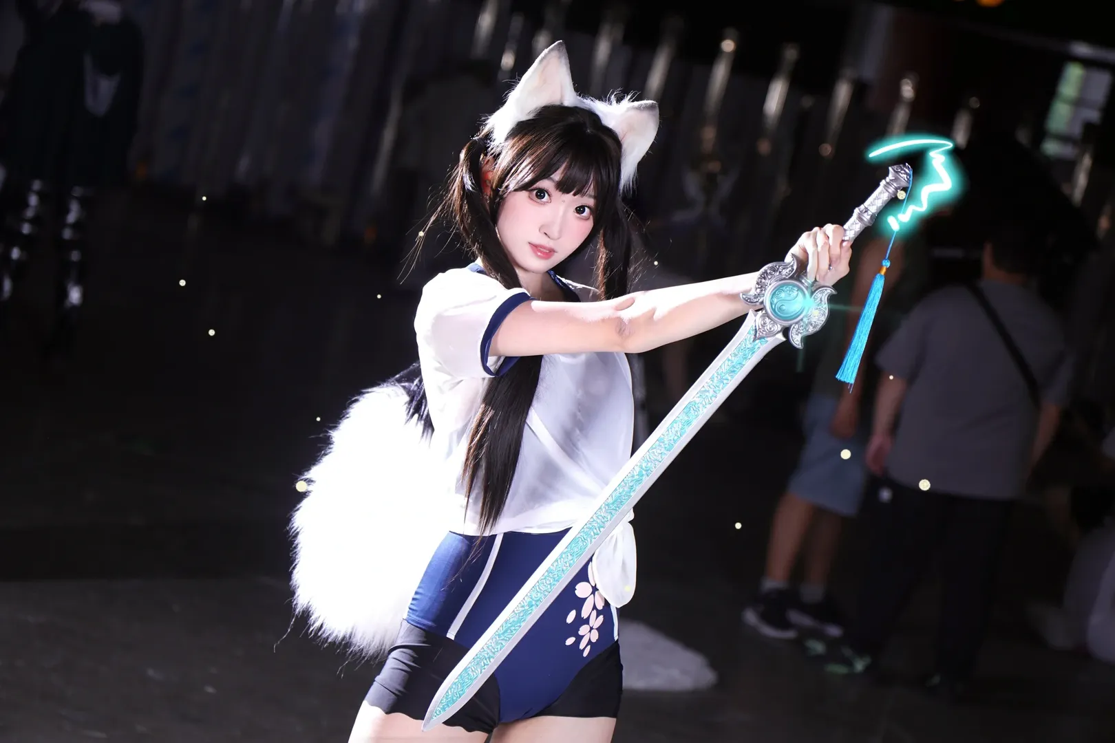 NARAKA: BLADEPOINT, Anime convention cosplay, Kurumi Tsuchimikado cosplay, Taiyuan Comic Con, Water splash effects - Image 3