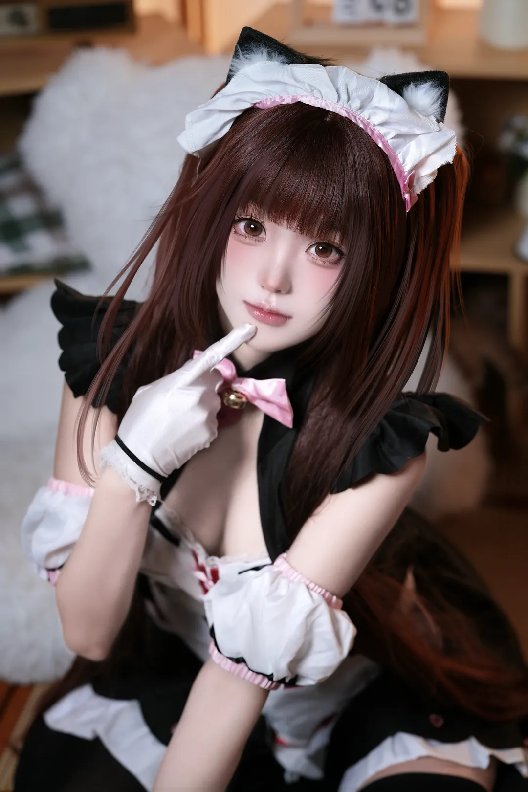 女仆装, 黑丝穿搭, 巧克力cos, 猫娘乐园, 猫爪袜 - 第1张