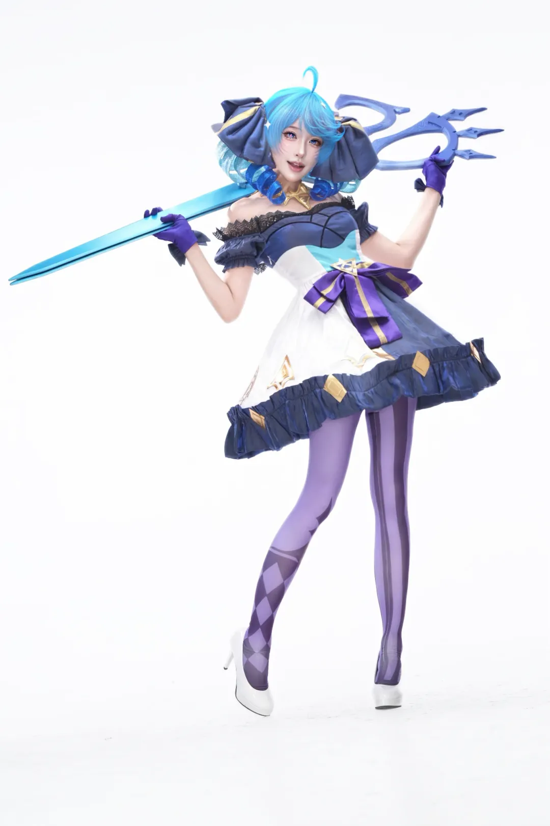cosplay, 英雄联盟, 格温cos, 紫色丝袜, 动态感正片 - 第12张