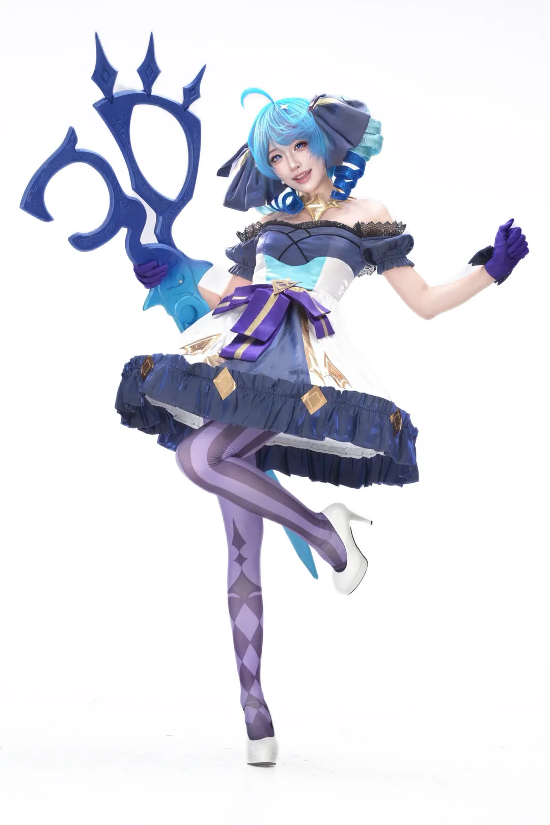 cosplay, 英雄联盟, 格温cos, 紫色丝袜, 动态感正片 - 第14张