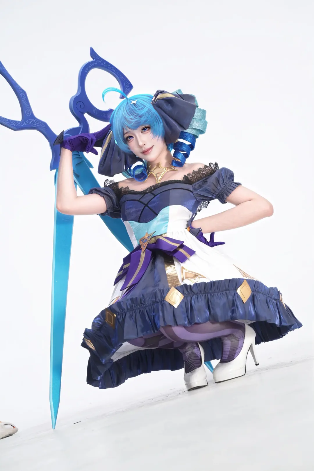 cosplay, 英雄联盟, 格温cos, 紫色丝袜, 动态感正片 - 第15张