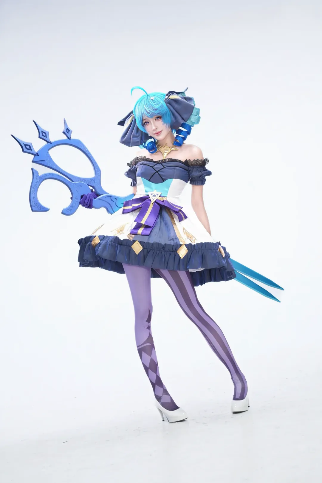 cosplay, 英雄联盟, 格温cos, 紫色丝袜, 动态感正片 - 第5张