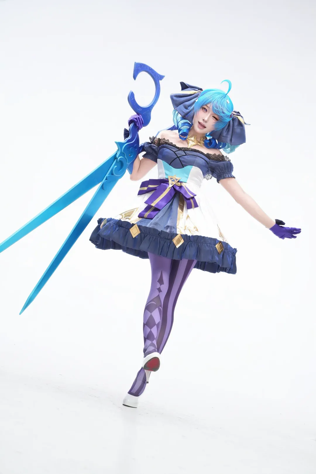 cosplay, 英雄联盟, 格温cos, 紫色丝袜, 动态感正片 - 第6张