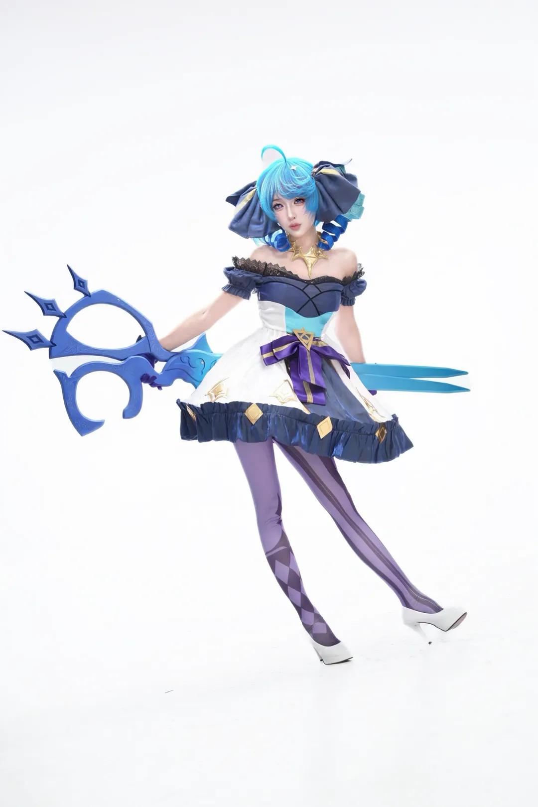 cosplay, 英雄联盟, 格温cos, 紫色丝袜, 动态感正片 - 第7张