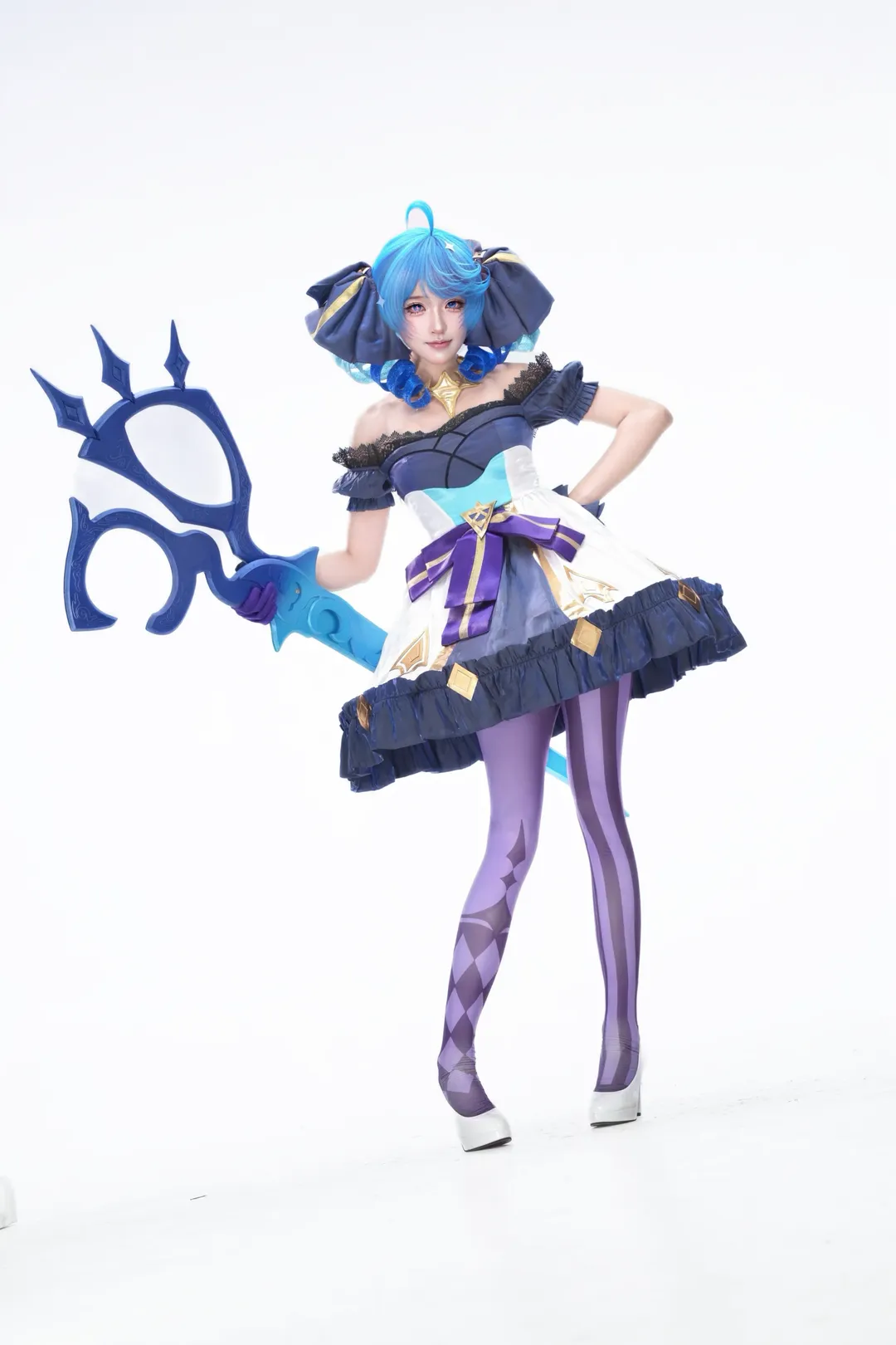 cosplay, 英雄联盟, 格温cos, 紫色丝袜, 动态感正片 - 第9张