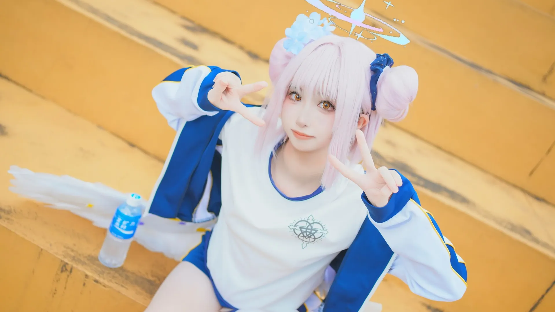 cosplay, 蔚蓝档案, 圣园未花cos, 粉发, 运动服