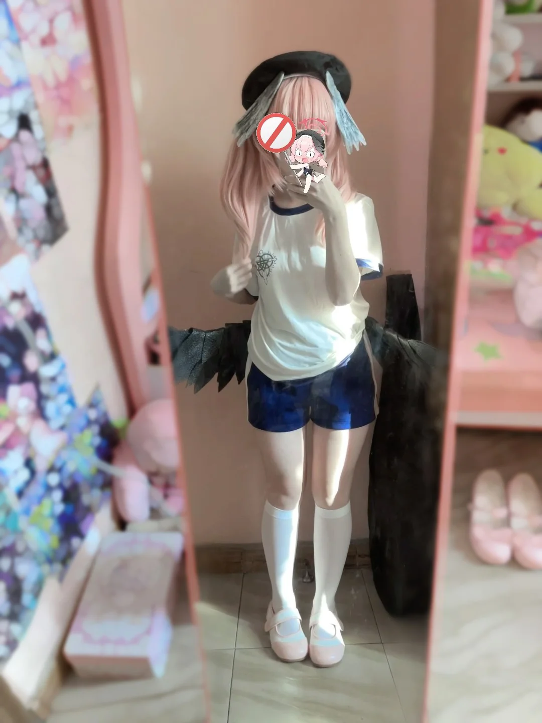 蔚蓝档案, 下江小春cos, 二次元Coser, 体操服cos, 白丝长袜 - 第1张