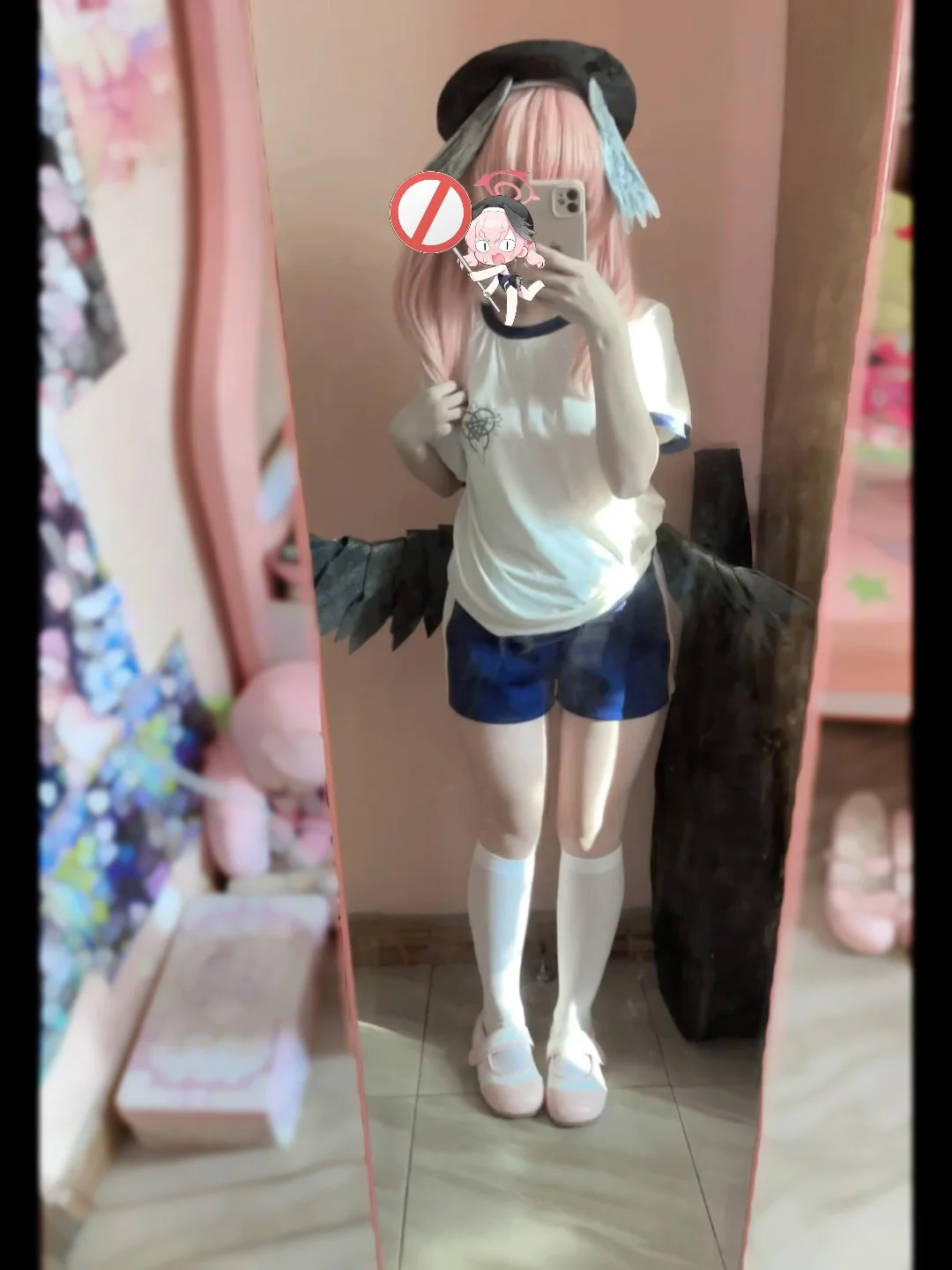蔚蓝档案, 下江小春cos, 二次元Coser, 体操服cos, 白丝长袜