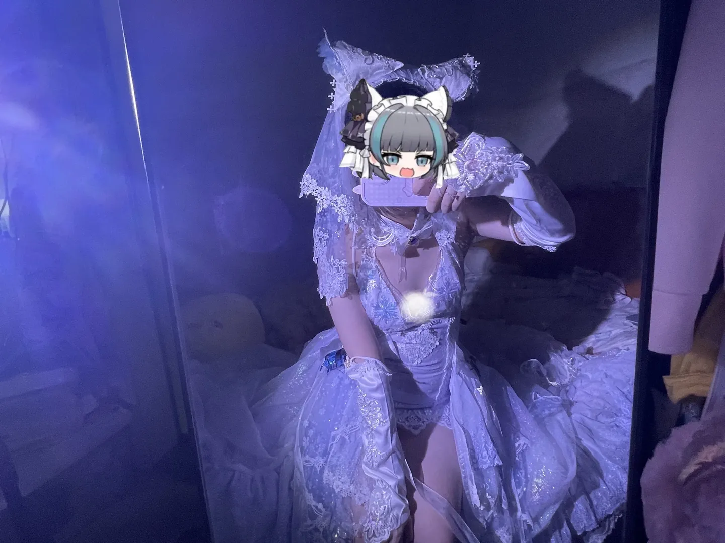 柴郡cos, 碧蓝航线, 誓约花嫁, cosplay试衣, 二次元婚纱 - 第1张