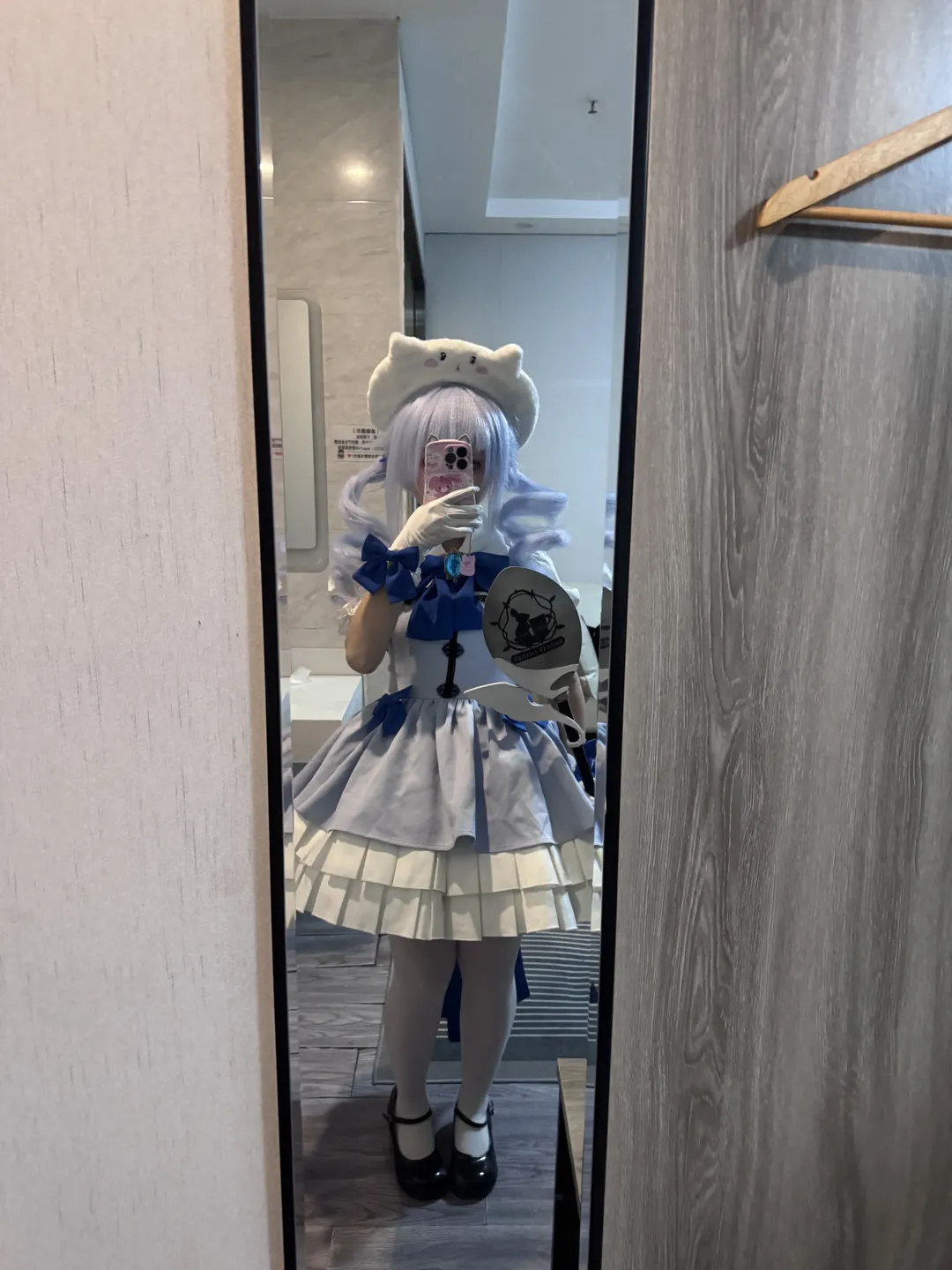 魔法少女, 白丝, 对镜自拍, 香风智乃cos, 请问您今天要点兔子吗