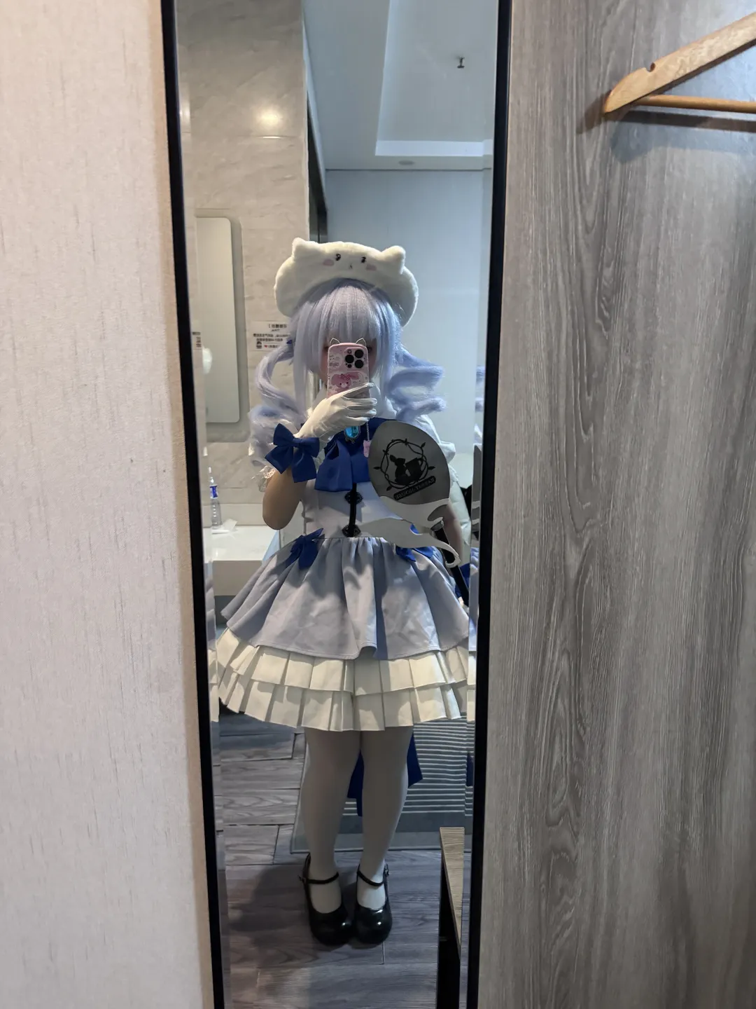 魔法少女, 白丝, 对镜自拍, 香风智乃cos, 请问您今天要点兔子吗 - 第2张