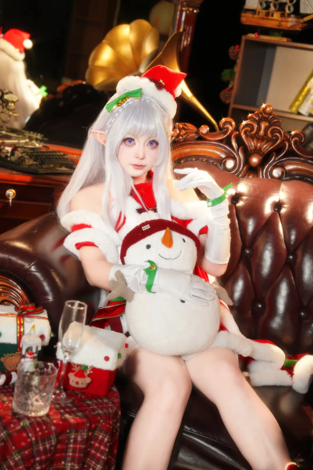 从零开始的异世界生活, 爱蜜莉雅cos, 精灵耳, 圣诞cosplay, 白色丝袜 - 第2张