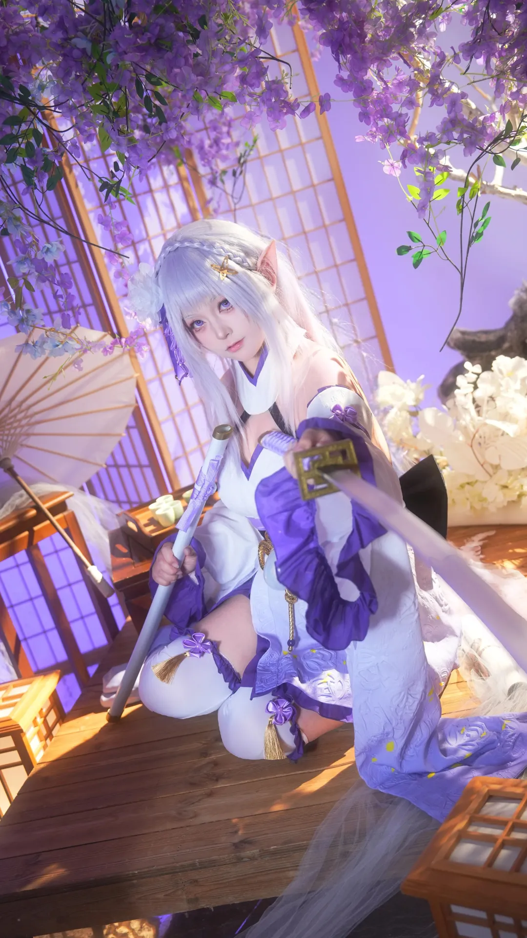 从零开始的异世界生活, 和风cos, 爱蜜莉雅cos, 白丝, 精灵耳cosplay - 第1张