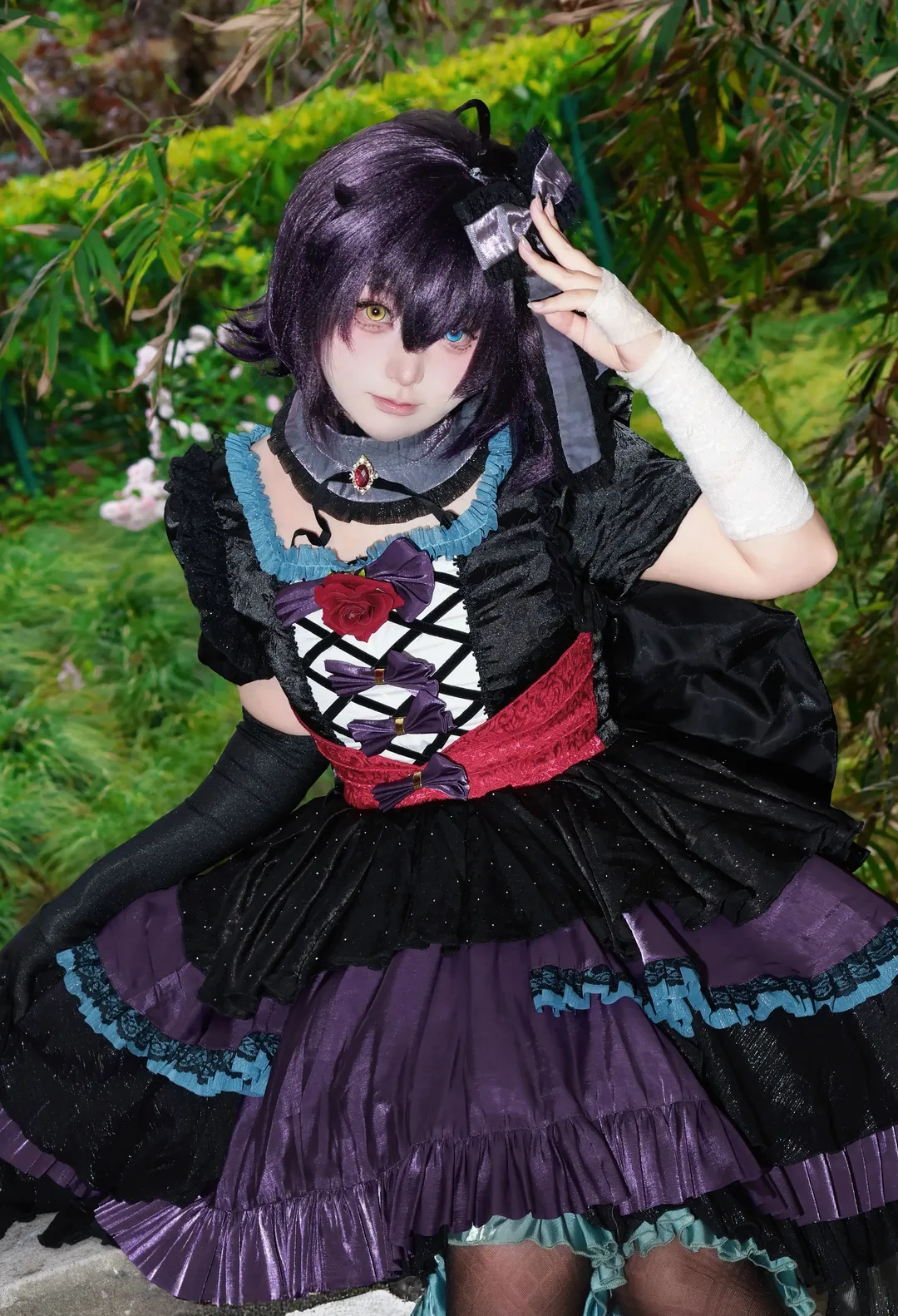 中二病也要谈恋爱, 二次元cosplay, 小鸟游六花cos, 蔷薇礼服还原, 异色瞳妆造