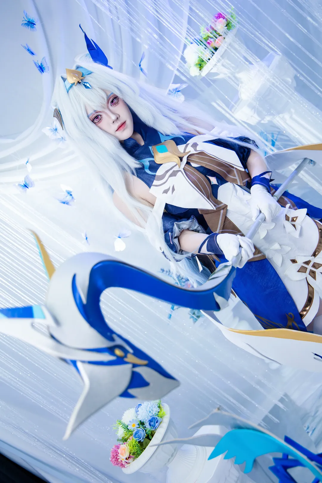 オナー・オブ・キングス, コスプレ撮影, 大喬 コスプレ, 時の奇旅, 白ストッキング - 1枚目