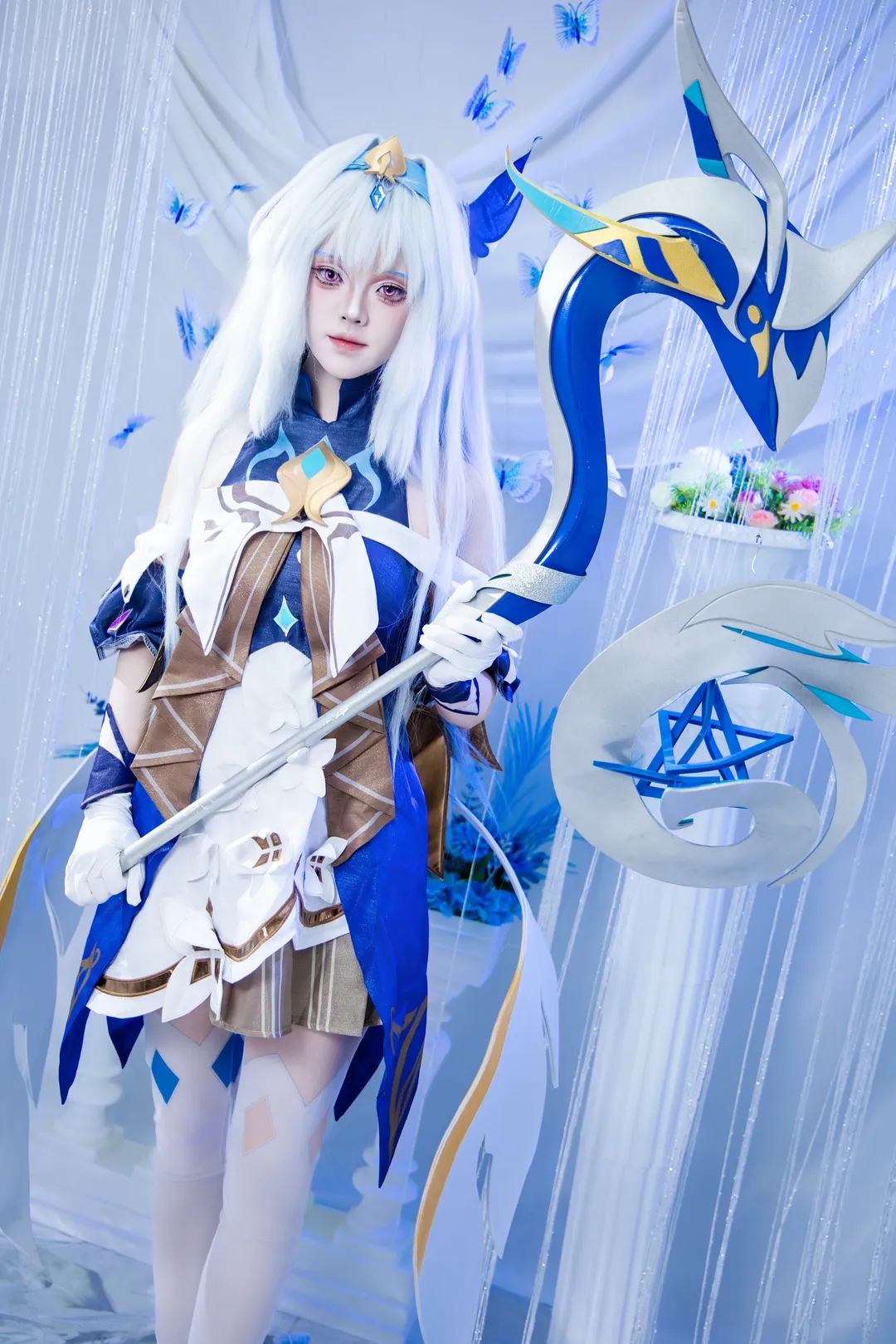 オナー・オブ・キングス, コスプレ撮影, 大喬 コスプレ, 時の奇旅, 白ストッキング - 3枚目
