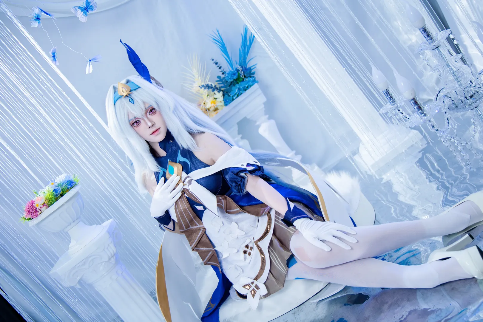 オナー・オブ・キングス, コスプレ撮影, 大喬 コスプレ, 時の奇旅, 白ストッキング - 5枚目