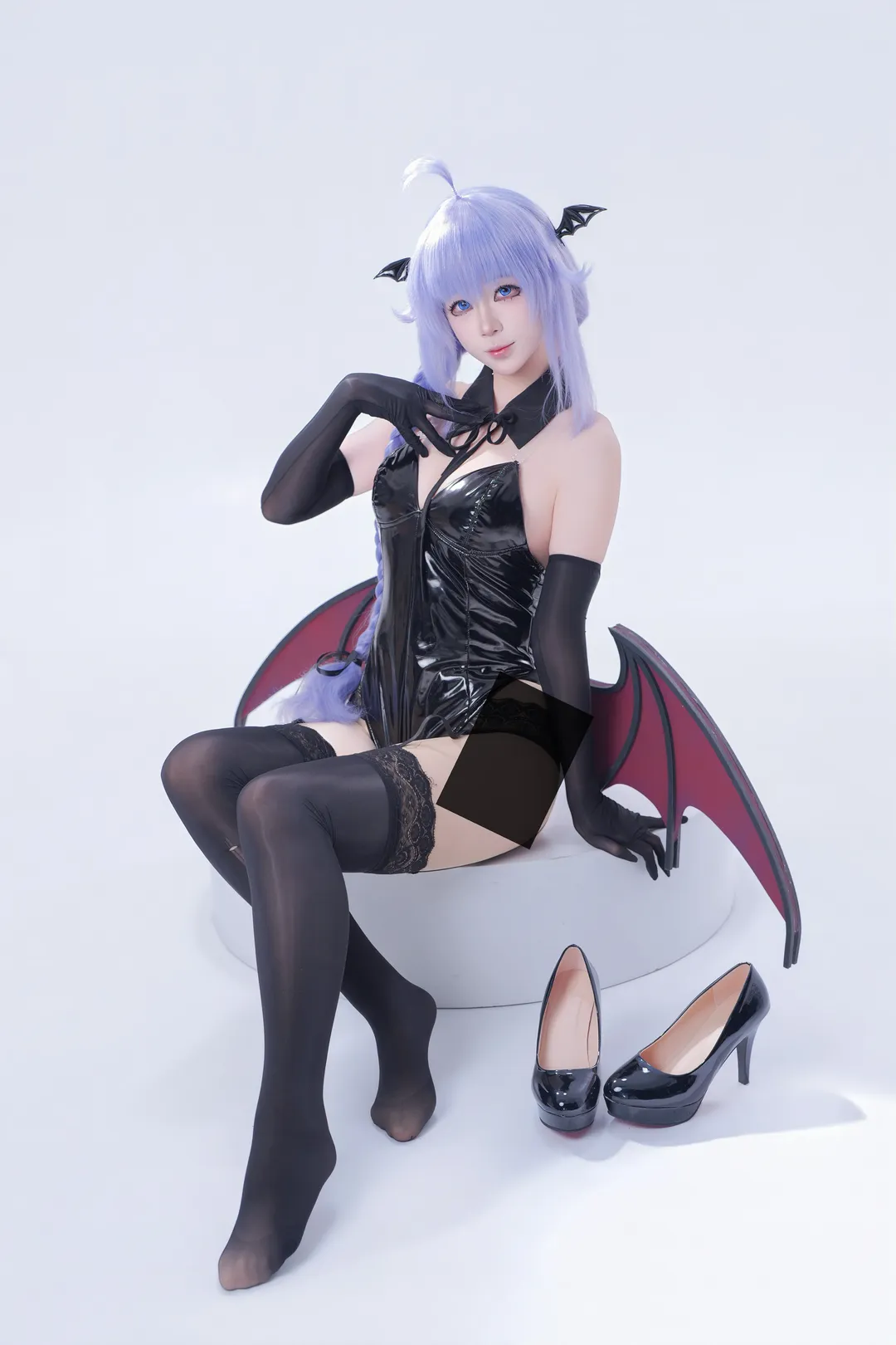 ロキシーのコスプレ, 無職転生, 黒ストッキングコスプレ, サキュバス コスプレ, セクシーコスプレ - 1枚目