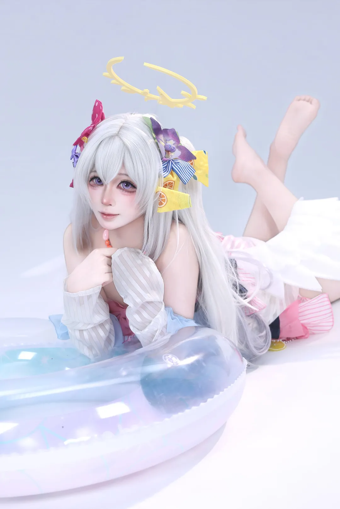 cosplay, 白毛, 天使光环, 水梓cos, 透明泳圈 - 第2张