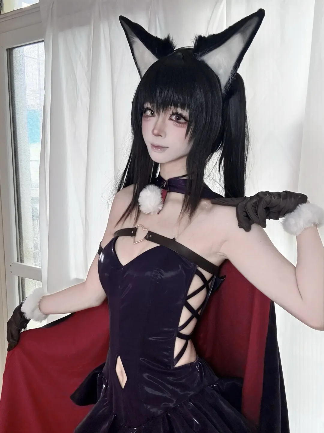 二次元, コスプレ, 獣耳少女, 時崎狂三 コスプレ, 黒赤コーデ - 2枚目