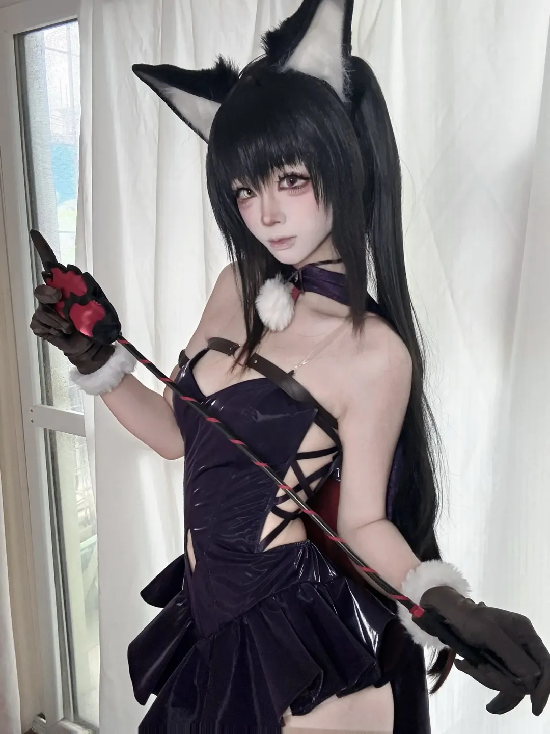 二次元, コスプレ, 獣耳少女, 時崎狂三 コスプレ, 黒赤コーデ - 3枚目