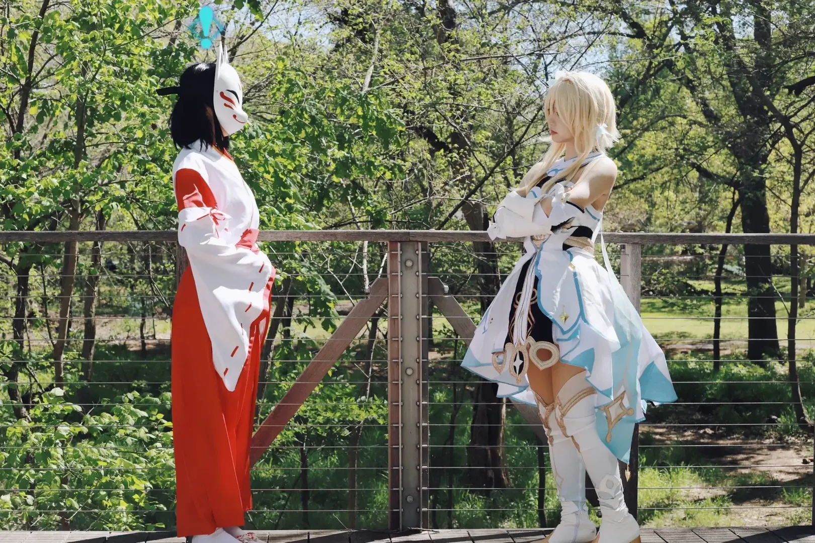 原神, 蛍 コスプレ, 屋外ポートレート, 花散里コスプレ, 狐面 - 1枚目